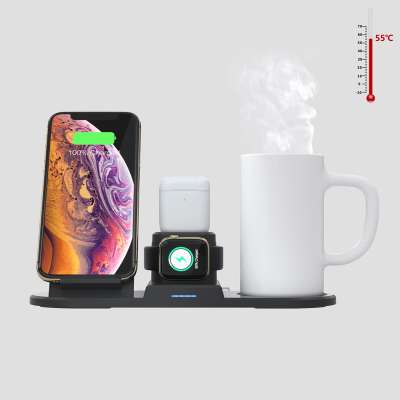 three-in-one wireless charger is suitable for the multi-function 55-degree thermostatic cup wireless charge of apple Mobilephone