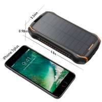 Solar Panel Mobile Phone Powerbank Waterproof Portable Charger 26800mAh